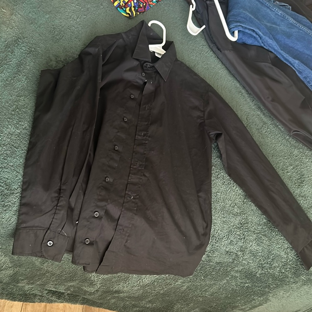 Large Black Button Down - image 1